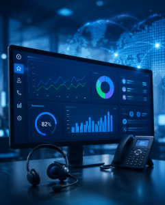 Dashboard tổng đài giúp doanh nghiệp theo dõi hiệu suất nhân viên, kiểm soát cuộc gọi theo thời gian thực và đưa ra quyết định dựa trên dữ liệu.