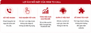 Web to Call là giải pháp giúp doanh nghiệp kết nối trực tiếp với khách hàng ngay trên website thông qua nút "Gọi miễn phí qua Internet".